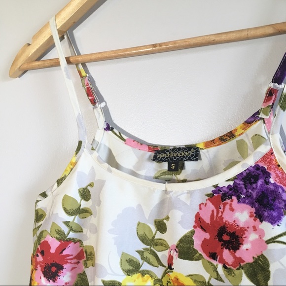 ASOS Floral Satin White Cami Tank Top QED London - Picture 3 of 5